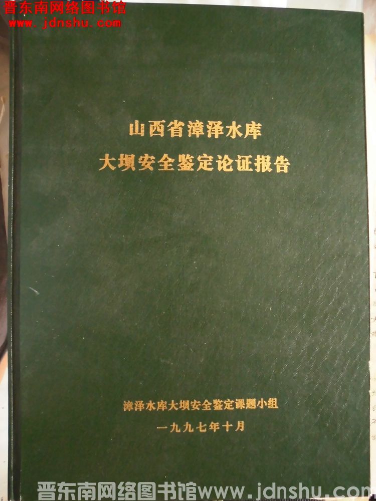 山西省漳泽水库大坝安全鉴定论证报告
